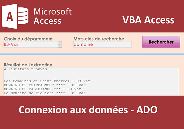 Etablir la connexion aux données de tables avec ADO en VBA Access