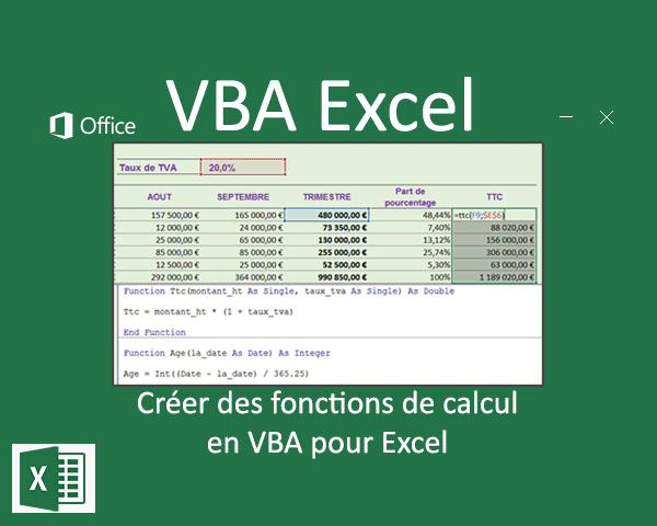 Créer des fonctions de calcul en Visual Basic Excel