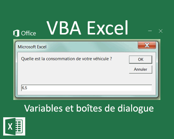 La déclaration de variables et les boîtes de dialogue en Visual Basic Excel