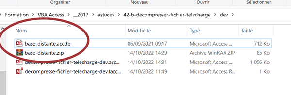 Décompresser un fichier téléchargé en VBA Access