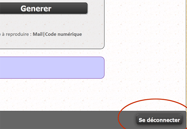 Bouton pour déconnecter utilisateur et mettre fin à sa session Web