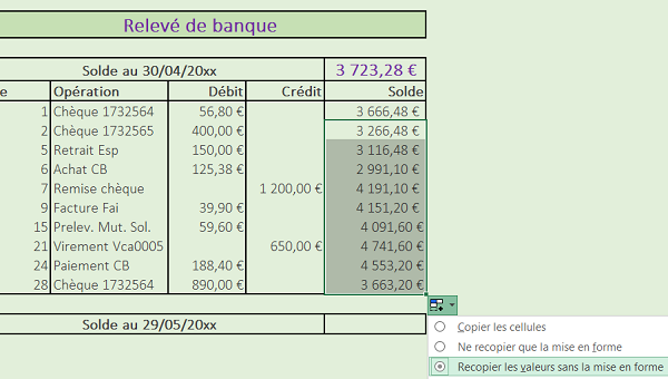 Reproduire la logique du calcul Excel avec la poignée de cellule