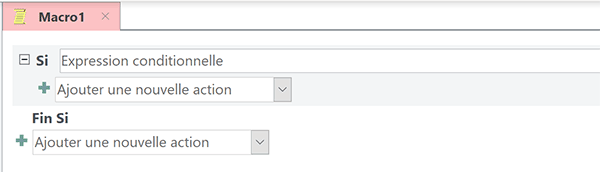 Engager des actions de macros conditionnelles avec Access