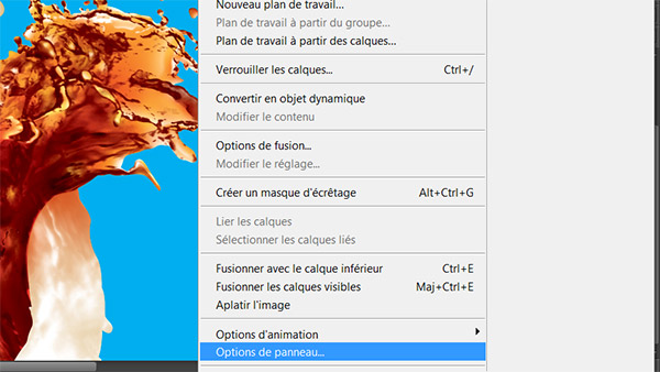 Personnalisation palette des calques Photoshop