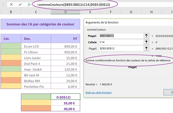 Nouvelles fonctions de calcul intégrées dans bibliothèque Excel avec descriptions dans assistant