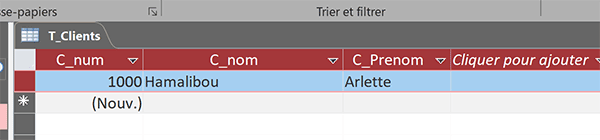 Commencer la numérotation automatique à 1000 dans une table Access