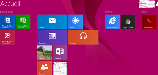 Gérer groupes de programmes favoris sur écran accueil Windows