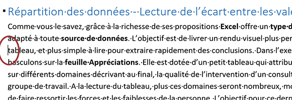 Placer le curseur du point d-insertion en début de ligne par le code VBA Word