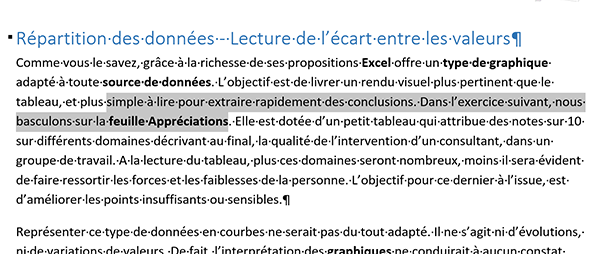 Sélectionner une portion de texte dans un paragraphe Word