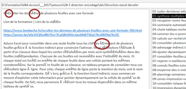 Problème de transcription des accents pendant importation des données en VBA Access