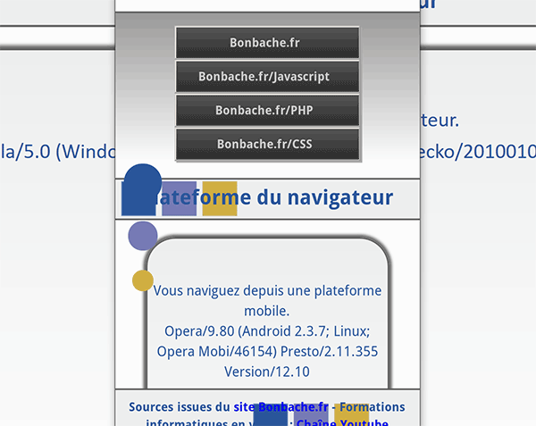 Adapter la mise en page de la page Web mobile grâce au code Javascript