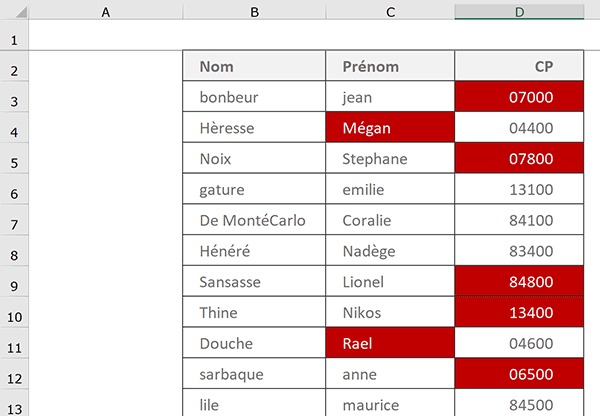 Alertes visuelles dynamiques sur les différences de données entre deux bases Excel