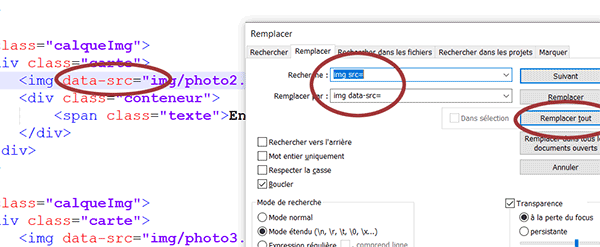 Remplacer tous les attributs src des balises img dans la page Html