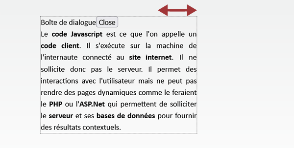 Boîte de dialogue JQuery sans mise en forme