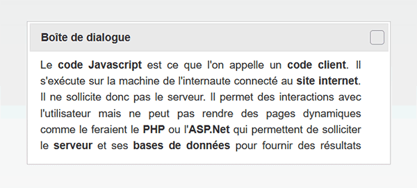 Boîte de dialogue mobile et redimensionnable en Javascript et JQuery