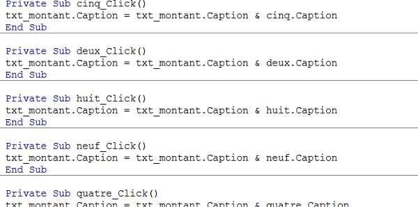 Code Visual Basic Excel déclenché sur événement clic sur bouton de formulaire