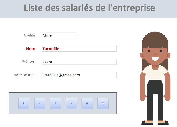 Formulaire Access liste salariés ou clients avec photos