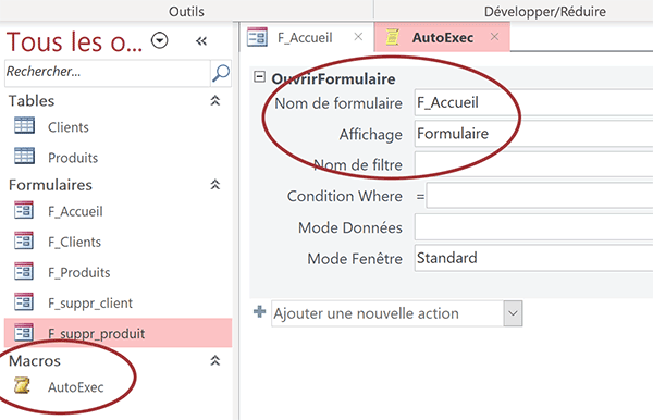 Macro Access Autoexec pour afficher formulaire accueil sur ouverture base de données