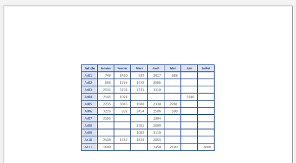 Edition pour impression ajustée au tableau Excel en fonction des valeurs saisies et de son contenu grâce à la fonction Decaler