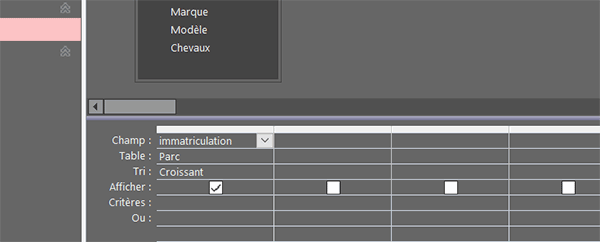 Requête Access, source de données avec tri croissant