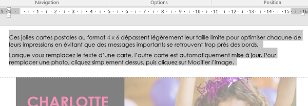 Supprimer entete, partie supérieure du modèle de document Word