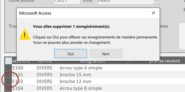 Supprimer un enregistrement du sous-formulaire malgré les contrôles déscativés et verrouillés