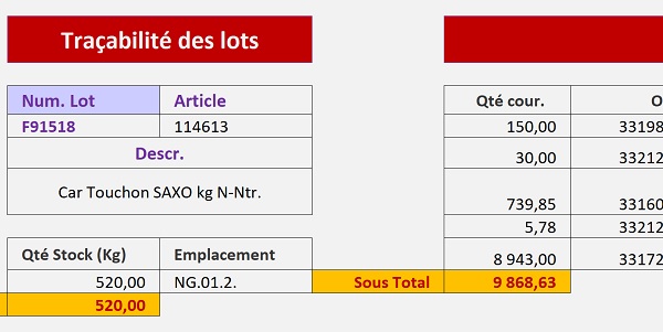 Application Excel pour extraire données avec positionnement dynamique des calculs de synthèse