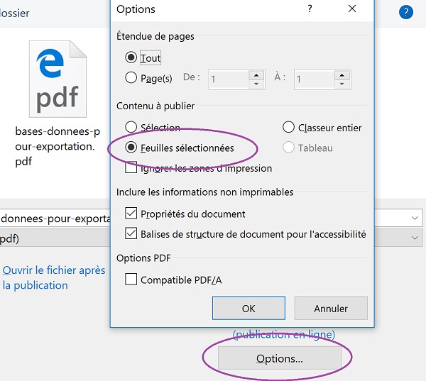 Exporter plusieurs feuilles de classeur Excel au format de fichier PDF