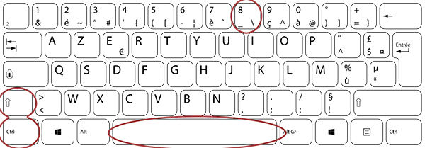 Touches du clavier pour raccourcis Word permettant de réaliser des espaces et tirets insécables