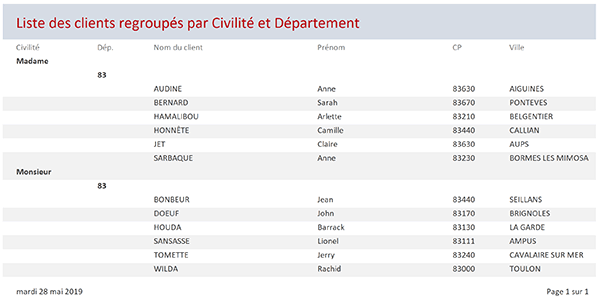 Vue filtrée rapport Access grâce à un paramètre de requête précisé durant exécution