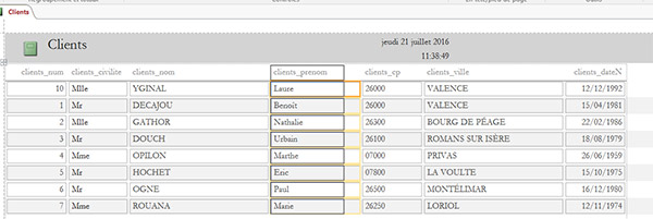 Disposition éléments état Access