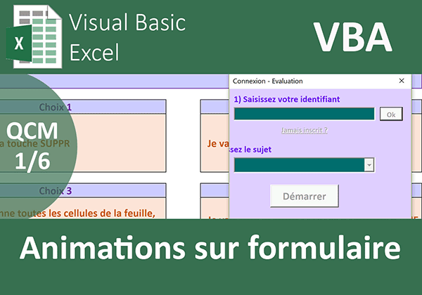 Formulaire Accueil VBA Excel pour application évaluation des candidats inscrits et authentifiés