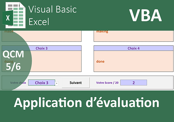 Application pour évaluer les candidats avec des questions générées aléatoirement en VBA Excel