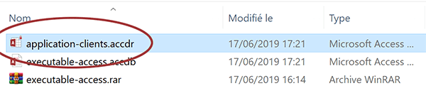 Créer application exécutable avec base de données Access en changeant extension