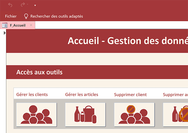 Exécutable de base de données Access pour sécuriser les données et restreindre les droits et autorisations