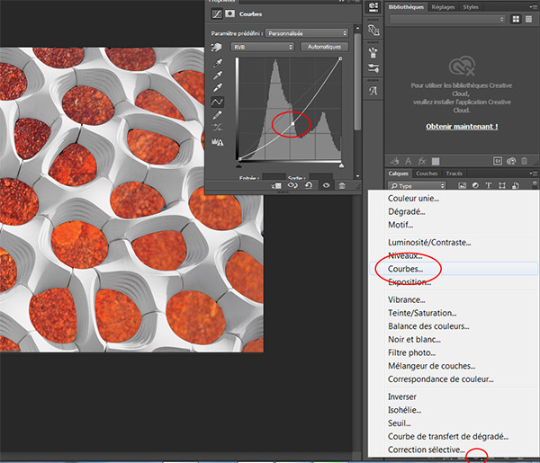 calque de réglage courbes Photoshop