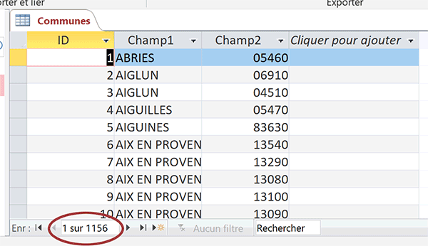 Importation sélective dans Access des données Excel nettoyées par les filtres avancés