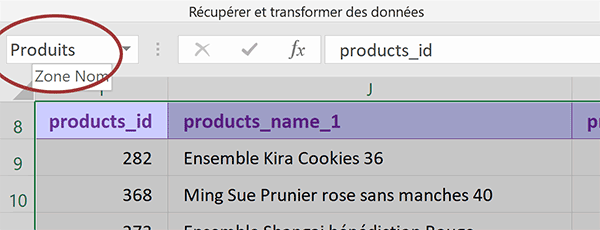 Donner un nom à une extraction de tableau Excel pour faciliter importation Access