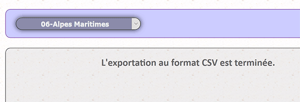 Message de confirmation Php pour exportation de données MySql réussie