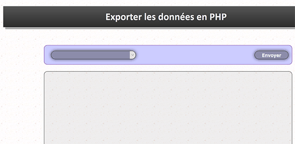 Page Web avec formulaire pour travaux exportation de données en Php