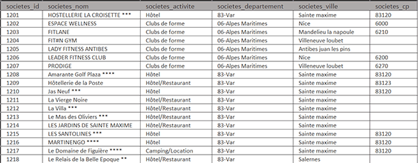 Données Access exportées dans une feuille Excel par le code VBA