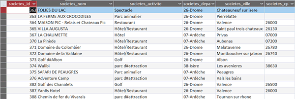 Données de table Access à exporter dans Word