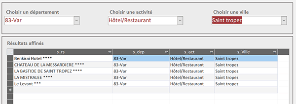 Extraire sur des critères recoupés à partir d-une base de données externe en VBA Access