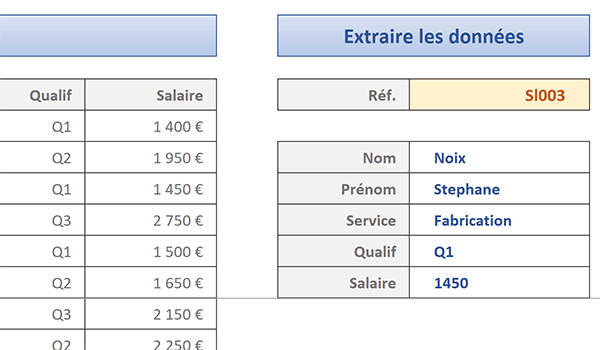 Extraire toutes les informations avec une seule formule RecherceV Excel