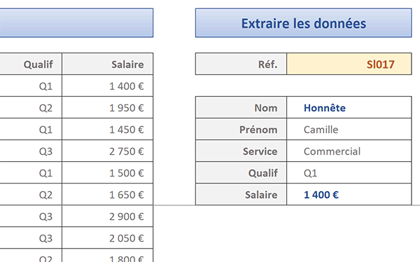 Extraire toutes les informations de base de données Excel selon critère avec une seule formule matricielle exploitant la fonction RechercheV