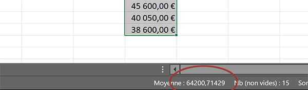 Moyenne des valeurs de table Access copiées dans Excel