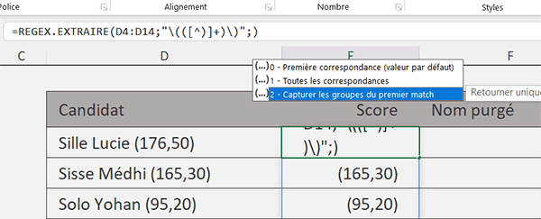 Eliminer les délimiteurs de l-extraction