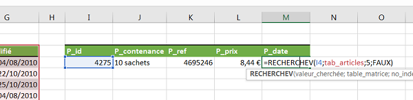 Rechercher dynamiquement informations dans bases de données Excel