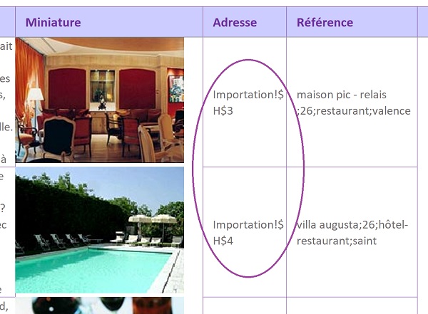 Reconstruire références cellule portant une image pour calculs Excel