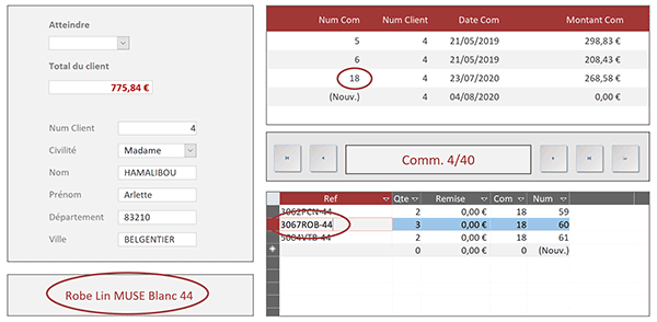 Extraire et afficher une information précise au clic sur un enregistrement dans un sous-formulaire Access